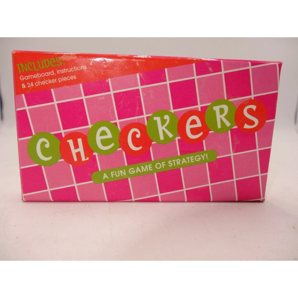 American Girl Doll Checkers Game Set Pink Grey Board Pieces 0743CTP2